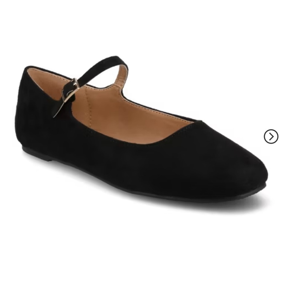 Journee Collection Black Flats with Strap